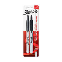 Sharpie Retractable Permanent Markers, Fine Point, Black, 2 Count