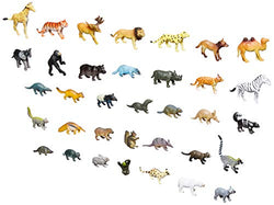 Click N' Play Mini Animal Figurine Counters Playset, Assorted Set of 60
