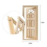 AUEAR, 1:12 Dollhouse Miniature Furniture Unpaint Wooden Doors for DIY Scene Doll Home Furniture Craft (6 Panel Style B)