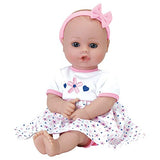 Adora Playtime "Petal Pink" 13 inch Baby Doll with floral dress, bow headband and Bottle