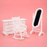 iLAZ 1:12 Scale Dollhouse Furniture Miniature Bedroom Complete Set 6pcs for Doll House, Miniature Accessory Kids Pretend Toy, Creative Birthday Handcraft Gift
