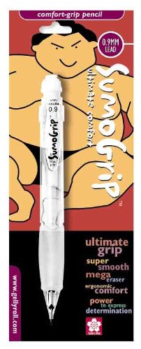 Sakura 50280 SumoGrip 0.9-mm Pencil with Eraser, Clear