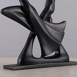 Dance Figurines Couple Sculpture Couple Dancing Abstract Statue w/Smooth Finish & Rectangular Base for Desktop Bedroom Ballroom Dancers Ballet Lovers Resin Ornament
