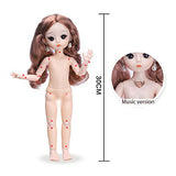 1/6 Ball-Jointed Doll 30cm 12" 21 Moveable Mini Doll DIY Toys with Clothes Shoes Wig Headwear, Best Festival Gift for Girls,C