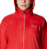 Columbia Women's Switchback III Adjustable Waterproof Rain Jacket, Bright Red, Medium