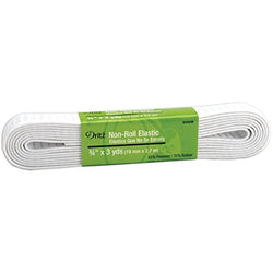 Dritz. 9506W Non-Roll Flat Elastic, White, 3-Yards X 3/4-Inch (Limited Edition)