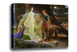 Canvas Print Wall Art - Tristan and Isolde - by Herbert James Draper - Giclee Printed on Stretched Gallery Wrap - 16x11 inch