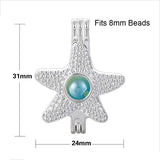 10pcs Starfish Pearl Cage Bright Silver Beads Cage Locket Pendant Jewelry Making Supplies-for