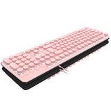 4-in-1 Gaming Keyboard Mouse Combo Wired White Led Backlit 104 Keys Ergonomic Gamer Pink Keyboard + 2400DPI Adjust 6 Buttons USB Optical Game Mouse 3.5mm Gaming Stereo Headset for PC Laptop Computer