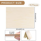 Aodaer 16 Pieces 24 x 18 Inch Wood Sheet Square Unfinished Blank Balsa Wood Board Hobby Plywood Panels for Crafts, School Projects, Wooden DIY Ornaments, Painting