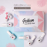 Gellen Gel Nail Polish Set - Glamour Reds Magenta Maroon Trend Nail Gel 6 Colors - Soak Off Gel Polish Nail Art Home Gel Manicure Kit