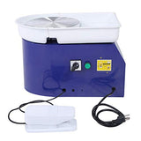 Electric Pottery Wheel Machine, 350W Pottery Wheel Forming Machine Professional Easy to Use 24cm Brushless Electric Pottery Wheel Machine US Plug for Student and Amateur (Blue)