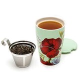 Tea Forté Kati Cup Fleur | Mug Removable Stainless Steel Infuser Cup | Quality Porcelain | 350 ml