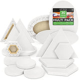 Arteza Stretched Canvas, Multipack of 10, Round, Oval, Triangle, and Hexagonal Shapes, 100% Cotton, 8 oz Gesso-Primed Blank Canvases, Art Supplies for Acrylic Pouring and Oil Painting