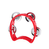 Musiclily Plastic Handheld Tambourine Percussion Jingles Musical Instrument for Kids and Adults, Red/Yellow(Pack of 2)