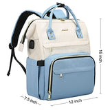 LOVEVOOK Laptop Backpack for Women Fashion Business Computer Backpacks Travel Bags Purse Student Bookbag Teacher Doctor Nurse Work Backpack with USB Port, Fits 15.6-Inch Laptop Beige-Light Blue