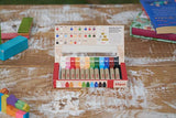 Kitpas Rice Bran Wax Art Crayons 12 Colors for Kids ages 3+, Window Art, Erasable, Water-Soluble, English Edition