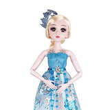 EVA BJD 1/3 SD Doll 22 inch Ball Jointed Dolls with Dress Hair Shoes and Makeup Ice Princess