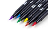 Tombow 56213 Dual Brush Pen Art Markers, Pastel, 6-Pack. Blendable, Brush and Fine Tip Markers