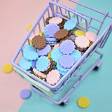 BARMI 10Pcs Miniature Round Biscuits Model Toy DIY Dollhouse Food Play Decor Kids Gift,Perfect DIY Dollhouse Toy Gift Set Coffee