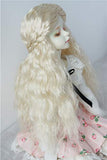 JD119 7-8inch 18-20CM Long Curly Princess Doll Wigs 1/4 MSD Synthetic Mohair BJD Wigs Vinyl Doll Accessories (Blond)