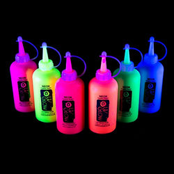 UV Glow Blacklight Neon Fabric Paint 4.2oz - Set of 6