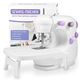 Sewing Machines with Extension Table and LED Light, Adjustable 2-Speed Double Thread Sewing Machine, Portable Electric Sewing Machine for Beginners, Kids, Fashion Designer