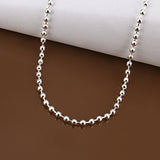 Cutesmile Fashion Jewelry 925 Sterling Silver 2mm Beads Chain Necklace for Men Women (24 inch)
