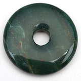 Flat Red Green Bloodstone Donut Pendant 40mm