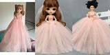 Studio one Rose Pink Long Tail Evening Gown Clothes Wedding Dress Clothes for 11.5 inch Doll Girl
