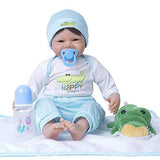 Yesteria Real Life Reborn Baby Dolls Boy 22 Inches Silicone Vinyl Look Real White Light Blue Outfit