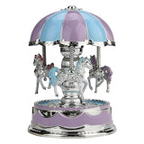 Carousel Horse Music Box |【Fast Delivery】 Kptoaz Merry-Go-Round Horse Music Box with LED Light Music Box for Carousel Gift for Girlfriend Kids Christmas Festival Birthday Valentine (Purple, one Size)