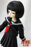 JD286 5-6inch 13-15CM Bobo doll wigs 1/8 Lati yellow Synthetic mohair BJD doll wigs (Black)