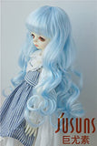 BJD Wig JD148 8-9inch 21-23CM Blend Blue Long Wave Vora 1/3 Synthetic Mohair BJD Wigs SD Doll Accessories