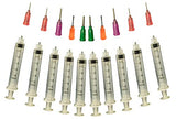 Creative Hobbies Glue Applicator Syringe for Flatback Rhinestones & Hobby Crafts, 5 Ml with Assorted Large Gauges of Precision Tips - Value Pack of 10