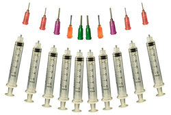 Creative Hobbies Glue Applicator Syringe for Flatback Rhinestones & Hobby Crafts, 5 Ml with Assorted Large Gauges of Precision Tips - Value Pack of 10