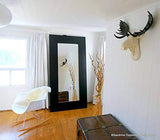White Faux Taxidermy Modern Moose Home Decor 'The Rosie' Hand-Painted Country Chic Moose Head & Antlers, Modern Farmhouse Wall Decor - Contemporary Rustic Art