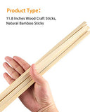 Pllieay 128 Pieces 11.8 Inch Bamboo Sticks, Bamboo Strips, Strong Natural Bamboo Sticks for Sign-Making, Kites, Bridges, Doll Houses and Craft Projects