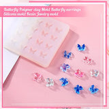 Butterfly Polymer Clay Mold Butterfly Earring Silicone Mold Resin Jewelry Molds with 30 Earring Hooks and 30 Jump Rings for DIY Earrings Necklace Keychain Pendant Jewelry Making