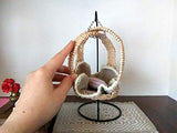 Wicker Hanging Chair With Stand for Lati Yellow Pukifee 1:8 scale dolls. Handmade