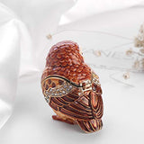 THREE FISH CRYSTAL Hand Painted Crystal Trinket Box Hand-Painted Jewelry Holder with Elegant Crystals |Collectible Figurine & Decorative Living Room Jewelry Holder (The Princess The Owl)
