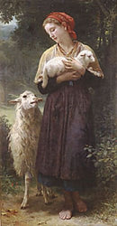 William-Adolphe Bouguereau The Shepherdess 1873 165.1x87.6cm 72x139 [Kitchen]