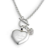 Things Remembered Personalized Heart Toggle Locket with Engraving Included