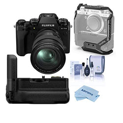 Fujifilm X-T4 Mirrorless Digital Camera with XF 16-80mm f/4 R OIS WR Lens, Black Vertical Battery Grip for X-T4, Cleaning Kit, Microfiber Cloth, SmallRig Cage X-T4