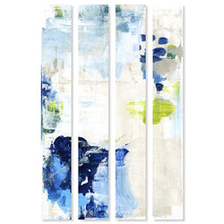 Abstract Blue and White Abtract Perks Four Piece' Textures by Oliver Gal | White, Blue 4 Panel Wall Art | Canvas Wall Art | Ready to Hang Home Décor