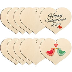Large Size 7" Wooden Valentine's Day Ornaments to Paint, DIY Blank Unfinished Wood Ornament for Crafts Hanging Decorations (Beige Heart)