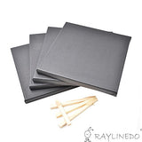 RayLineDo Set of 4pcs Mini Artist Black Canvas Frame 8x8inch ( 20x20cm ) Oil Water Painting Board