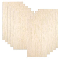 10 Pack Balsa Wood Sheets, Natural Unfinished Wood for House Aircraft Ship Boat DIY Wooden Plate Model, Craft Project 100x200x1.5mm