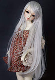1/6 6-7 Inches 15-17cm Bjd Doll Hair Wig Long Straight Layer Roll Inside Tips Light Silver Gray