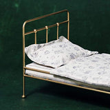 Aizulhomey Metal Dollhouse Miniature Furniture Golden Bed Perfect for OB24 Blythe Dollhouse Decoration Dollhouse Furniture and Accessories 1:6 Scale (Golden Bed)